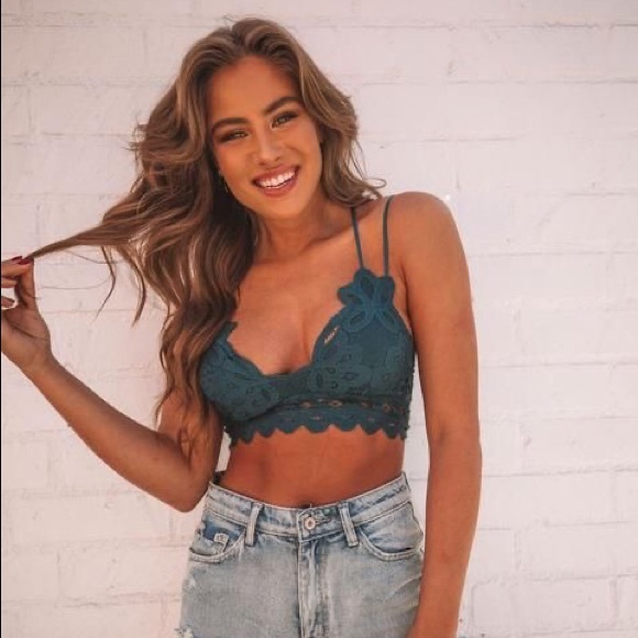 Wishlist Other - Teal Crochet Lace Bralette